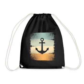 Anchor - Drawstring Bag - black - Front