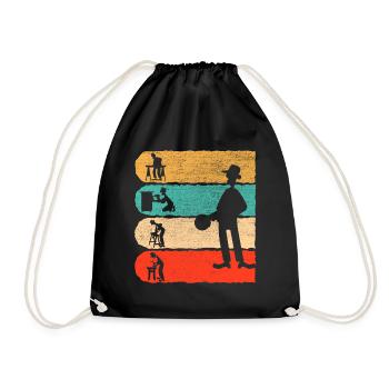 Tischler Retro Geschenk - Turnbeutel - Schwarz - Vorne