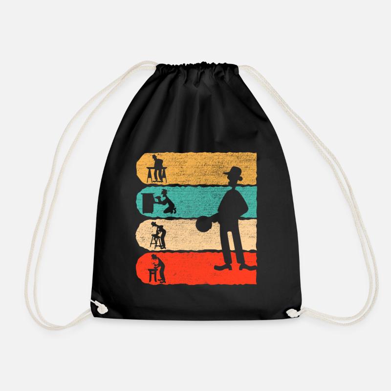 Tischler Retro Geschenk - Turnbeutel - Schwarz