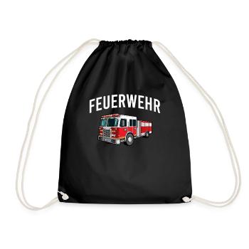 Feuerwehr - Turnbeutel - Schwarz - Vorne