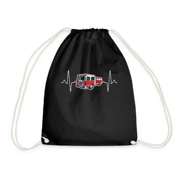 Battements de cœur des pompiers - Sac de sport léger - noir - Devant