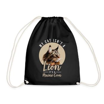 Maine Coon Cat Cat Owner Gift - Drawstring Bag - black - Front