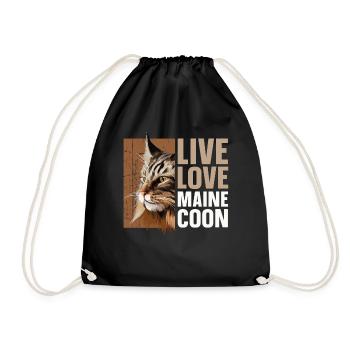 Maine Coon Cat Cat Propriétaire Cadeau - Sac de sport léger - noir - Devant