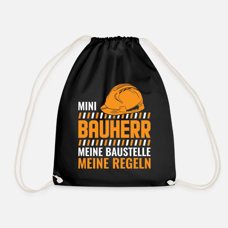 Kinder Baustelle Bauherr Geschenk - Turnbeutel - Schwarz