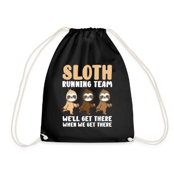 Sloth Running Team We Will Get There When We Get - Drawstring Bag - black - Front