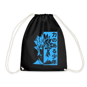 Garçon puissant Kawaii Otaku Japon Manga Kanji Comic - Sac de sport léger - noir - Devant