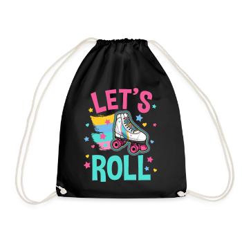 Rollschuhlaufen Rollschuh - Turnbeutel - Schwarz - Vorne