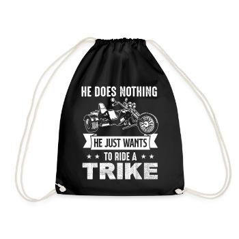 Trike Motor Tricycle Triker Tricycle Motorcycle - Drawstring Bag - black - Front