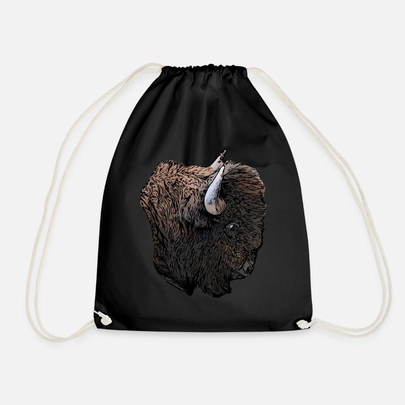 Amerikanischer Bison - Turnbeutel - Schwarz