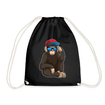Affe Sonnenbrille - Turnbeutel - Schwarz - Vorne