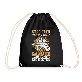 Galabauer studieren Landschaftsgärtner Galabau - Turnbeutel - Schwarz - Vorne