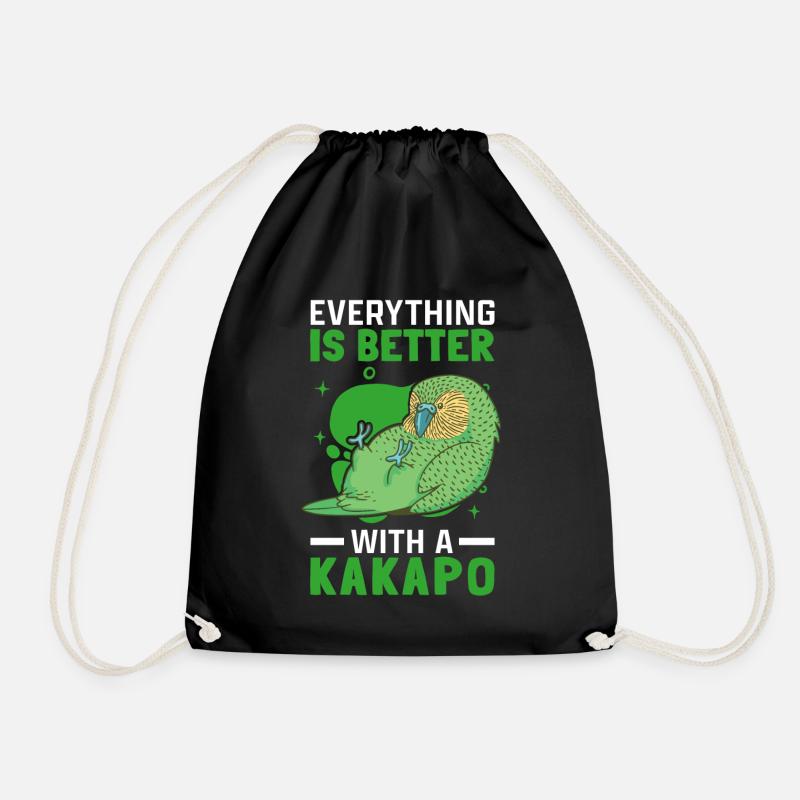 Besser mit Kakapo Neuseeland flugunfähiger Kakapo - Turnbeutel - Schwarz