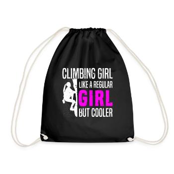Climbing Girl Bouldering Mountain Climbing Bouldering - Drawstring Bag - black - Front