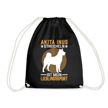 Akita Inu Lieblingssport japanischer Hund - Turnbeutel - Schwarz - Vorne