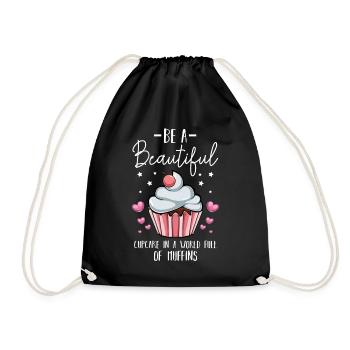 Sei ein hübscher Cupcake im Muffinmeer - Turnbeutel - Schwarz - Vorne