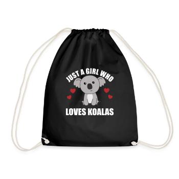 Une seule fille qui aime les koalas - koala doux - Sac de sport léger - noir - Devant