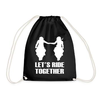 Bikercouple Let's ride together Motorrad Pärchen - Turnbeutel - Schwarz - Vorne
