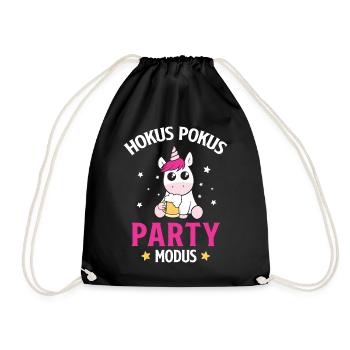 Unicorn Beer Hokus Pokus Party Mode - Drawstring Bag - black - Front