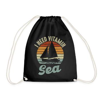 I Need Vitamin Sea Sailing - Turnbeutel - Schwarz - Vorne