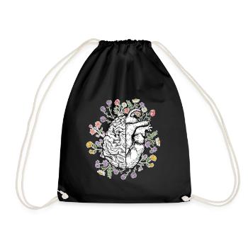 Tête et cœur Anatomie du cerveau - Sac de sport léger - noir - Devant