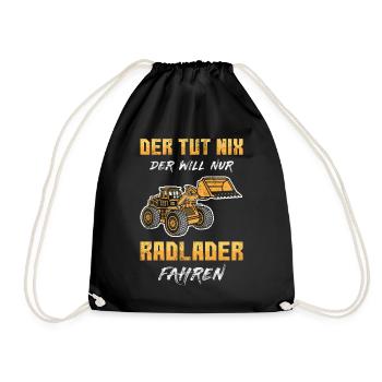 Baustelle Geschenk - Turnbeutel - Schwarz - Vorne