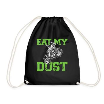 Dirt Bike Motorcross MX Rider - Drawstring Bag - black - Front