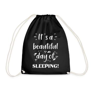 Sleeping Saying - Drawstring Bag - black - Front