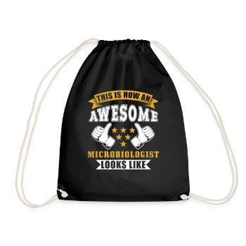 Microbiologist Gift - Drawstring Bag - black - Front