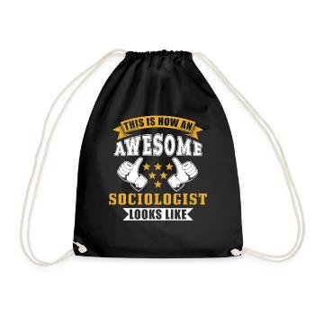 Sociologist Gift - Drawstring Bag - black - Front