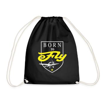 Born to Fly - Turnbeutel - Schwarz - Vorne