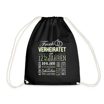 Petersilien Hochzeit Lustig Geschenk Verheiratet - Turnbeutel - Schwarz - Vorne