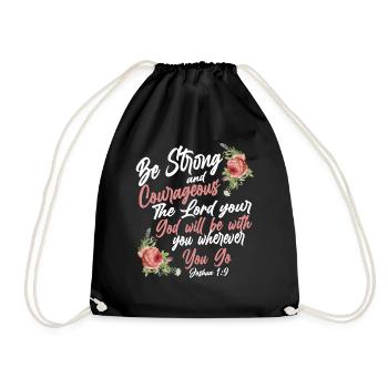 Christian Bible Verse Quote Rose - Turnbeutel - Schwarz - Vorne