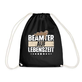 Beamter Auf Lebenszeit Faultier - Turnbeutel - Schwarz - Vorne