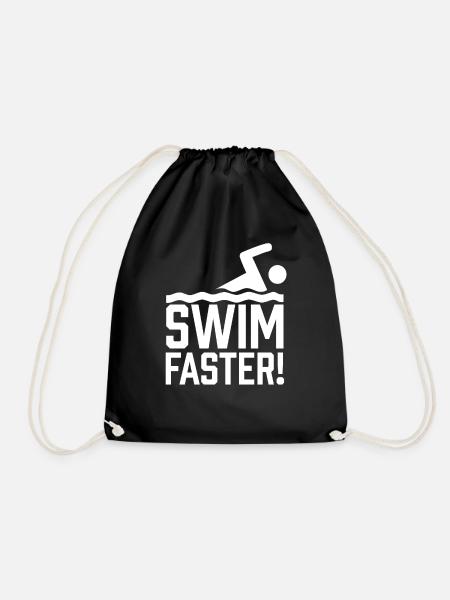 Schwimm Schneller Schwimmlehrer Schwimmkurs - Turnbeutel - Schwarz