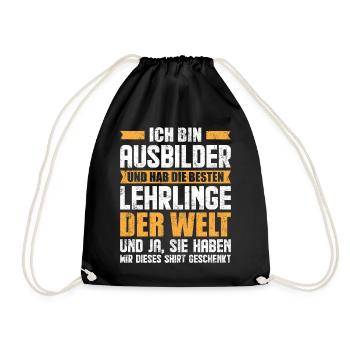 Ausbilder Jubiläum Geschenk - Turnbeutel - Schwarz - Vorne