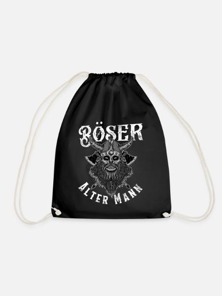 Böser Alter Mann Wikinger - Turnbeutel - Schwarz