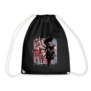 Samurai-Charaktere, Bushido, japanischer Samurai - Turnbeutel - Schwarz - Vorne