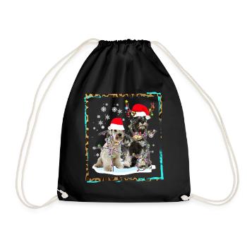 Chemise Joyeuses Fêtes, Tee de Noël Schnauzer, - Sac de sport léger - noir - Devant