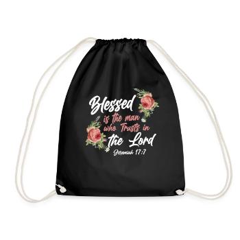 Christian Bible Verse Quote Rose - Turnbeutel - Schwarz - Vorne