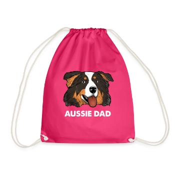 Aussie Dad Australian Shepherd Papa - Turnbeutel - Fuchsia - Vorne