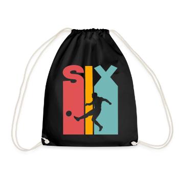 6 years football children 6th birthday - Drawstring Bag - black - Front