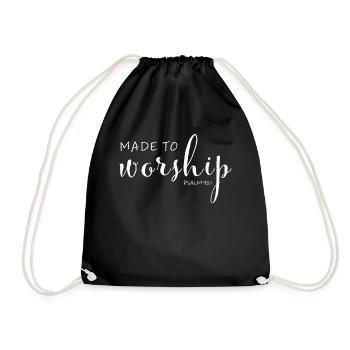 Worship Jesus Gott Lobpreis Bibelvers - Turnbeutel - Schwarz - Vorne