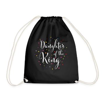 Daughter of the King Jesus God Christ Gift - Drawstring Bag - black - Front