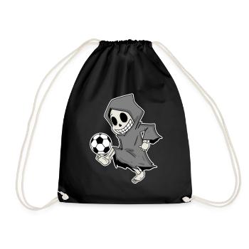 Grim Reaper with football - Drawstring Bag - black - Front