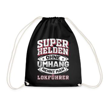 Lokführer | Vintage Retro - Turnbeutel - Schwarz - Vorne