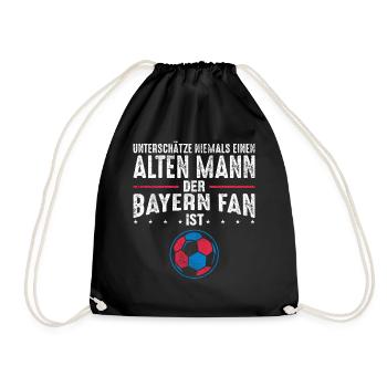 Bayern Männer Fan Geschenkartikel - Turnbeutel - Schwarz - Vorne
