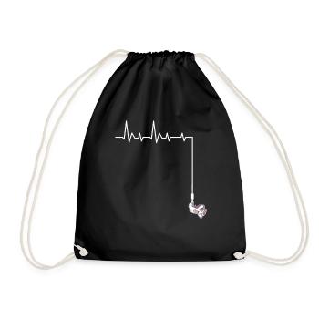 Bungee Jumping Heartbeat Unicorn Bungee Jumpers - Drawstring Bag - black - Front