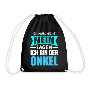 Onkel Spruch Cooler Onkel - Turnbeutel - Schwarz - Vorne