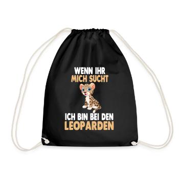 Ich bin bei den Leoparden - Turnbeutel - Schwarz - Vorne