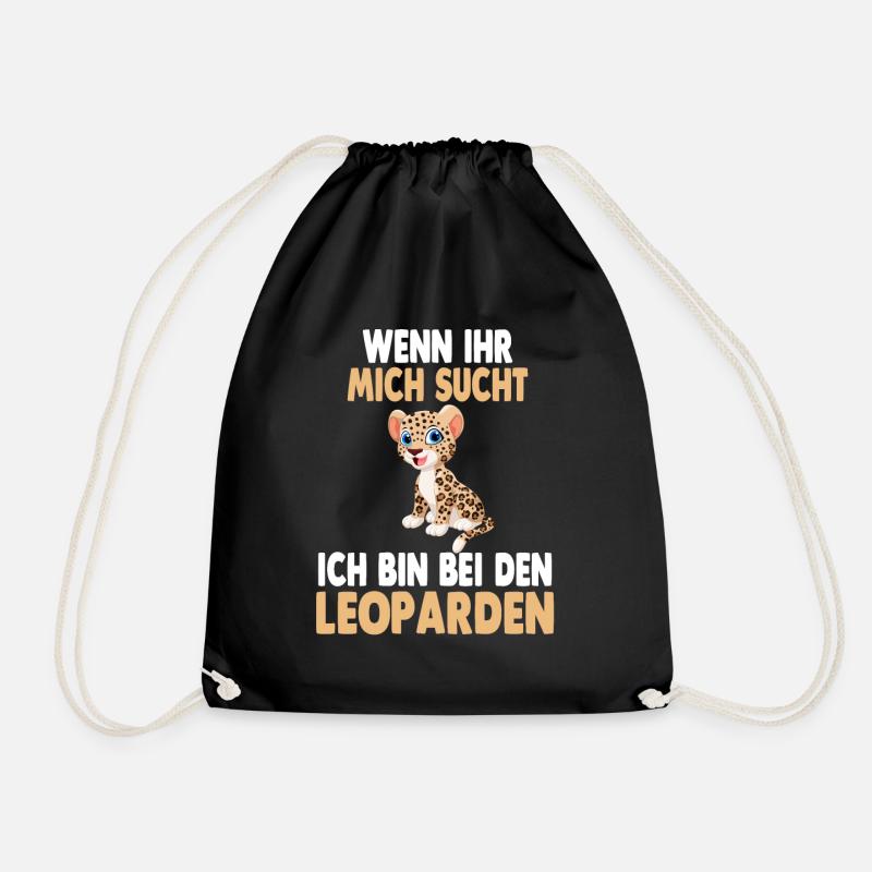 Ich bin bei den Leoparden - Turnbeutel - Schwarz